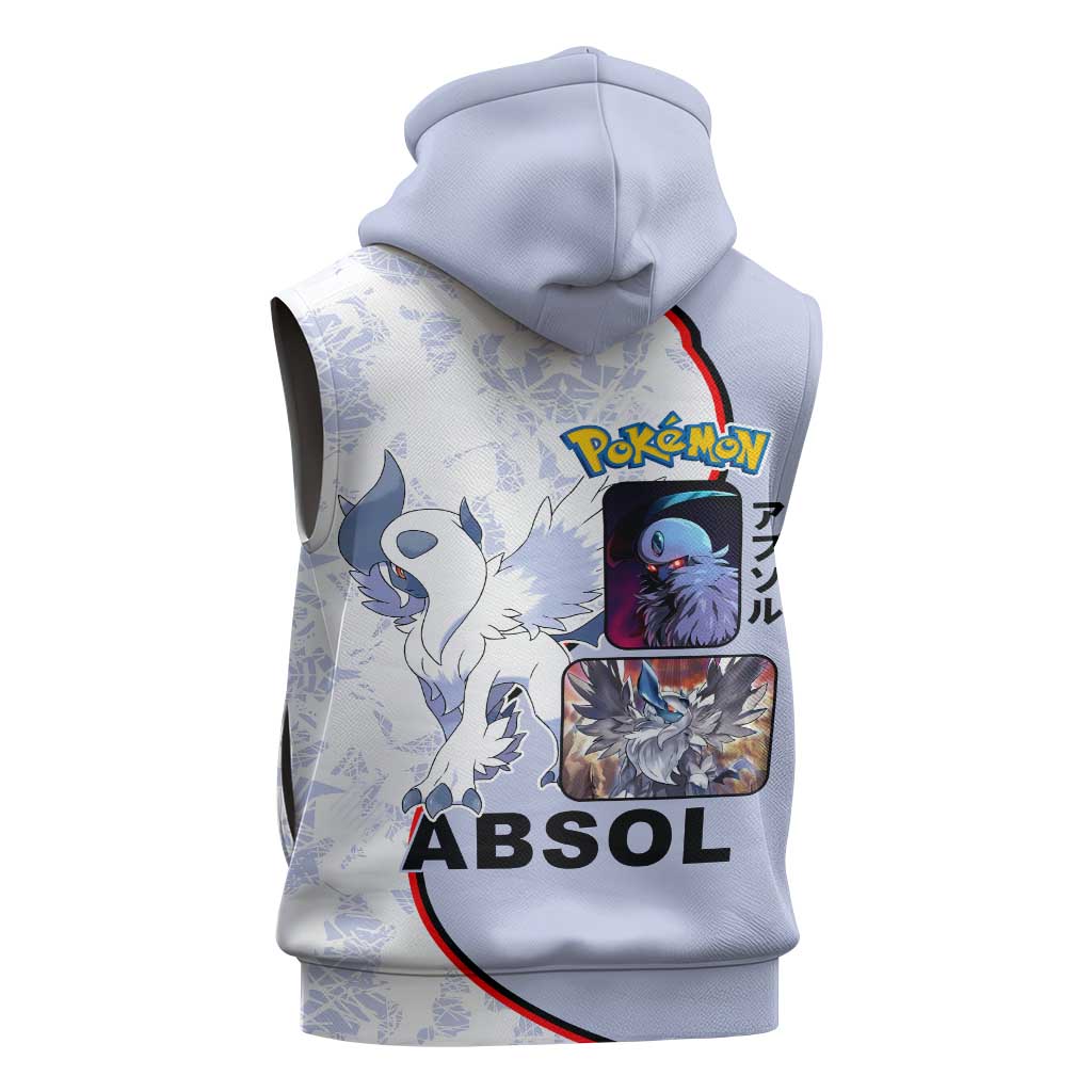 Absol Sleeveless Zip Hoodie with Dark Type and Sharp Elegant Design - The Mazicc