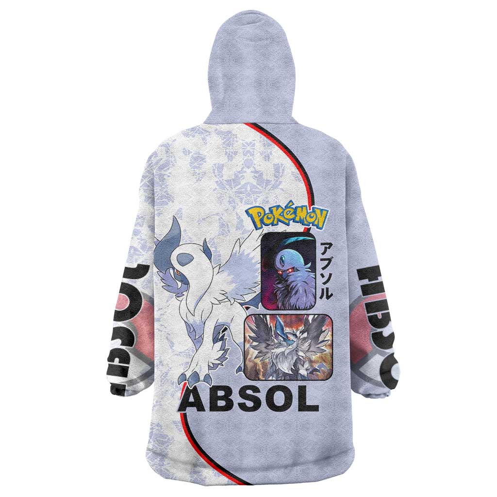 Absol Wearable Blanket Hoodie with Dark Type and Sharp Elegant Design - The Mazicc