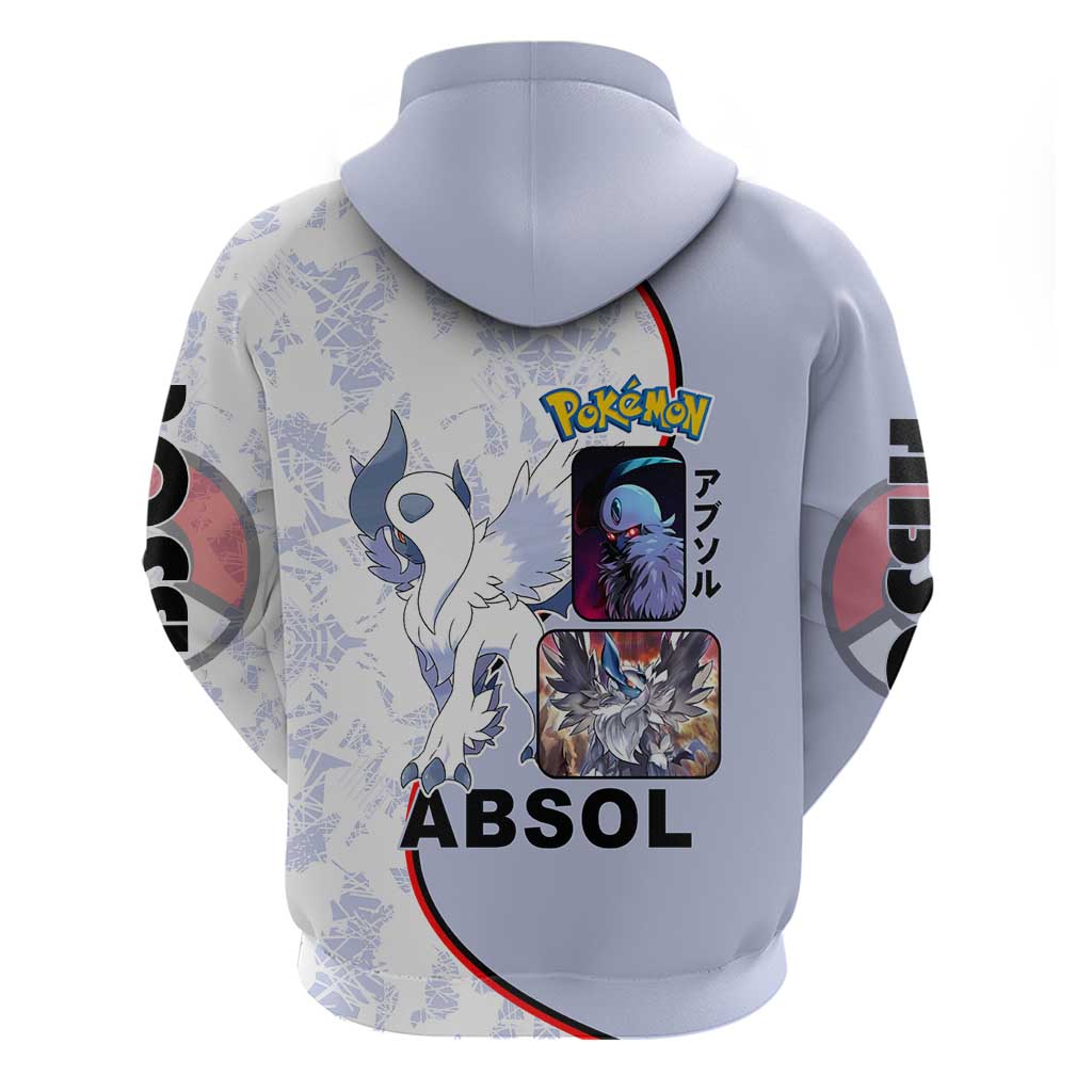 Absol Zip Hoodie with Dark Type and Sharp Elegant Design - The Mazicc