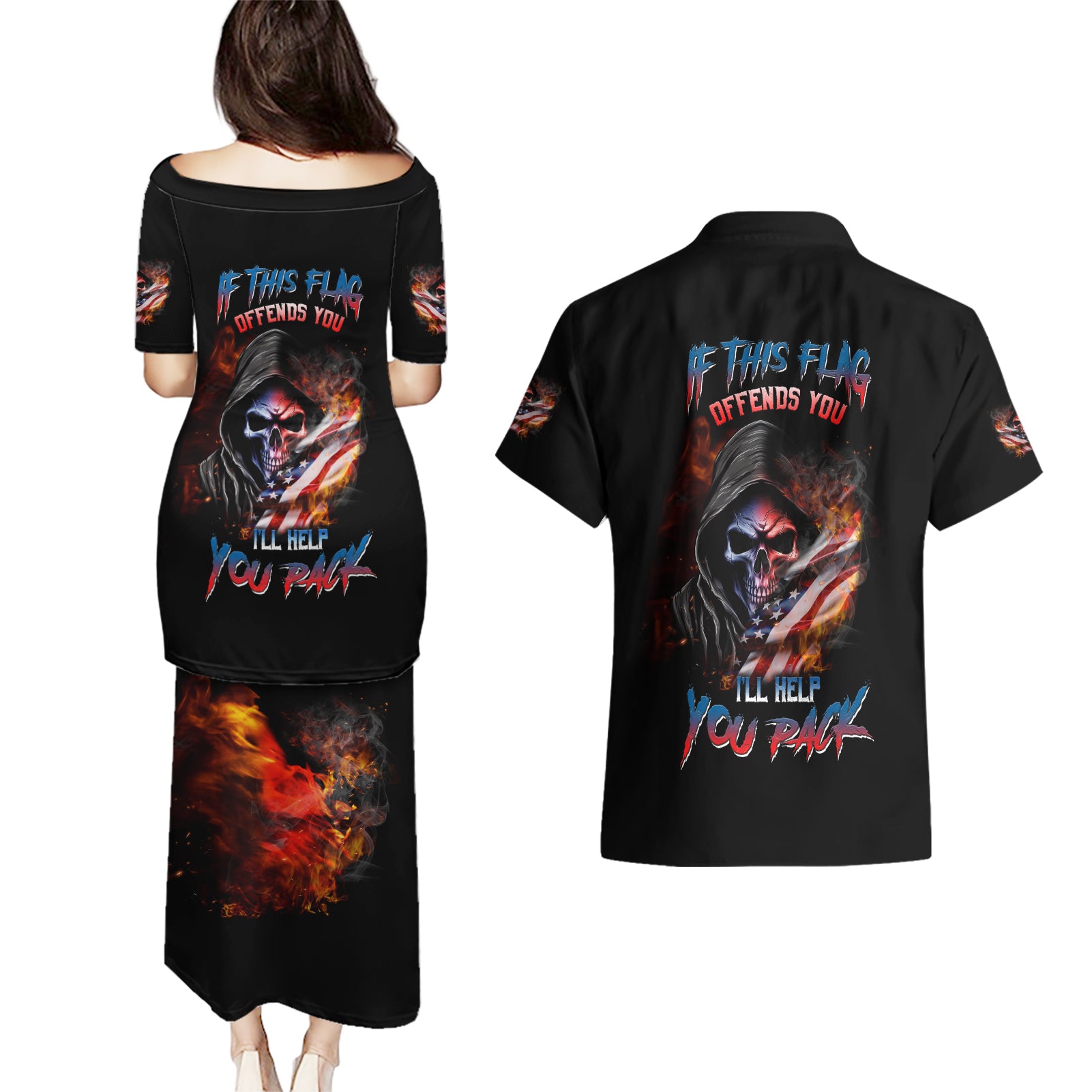 if-this-flag-offends-you-ill-help-you-pack-skull-couples-matching-puletasi-dress-and-hawaiian-shirt