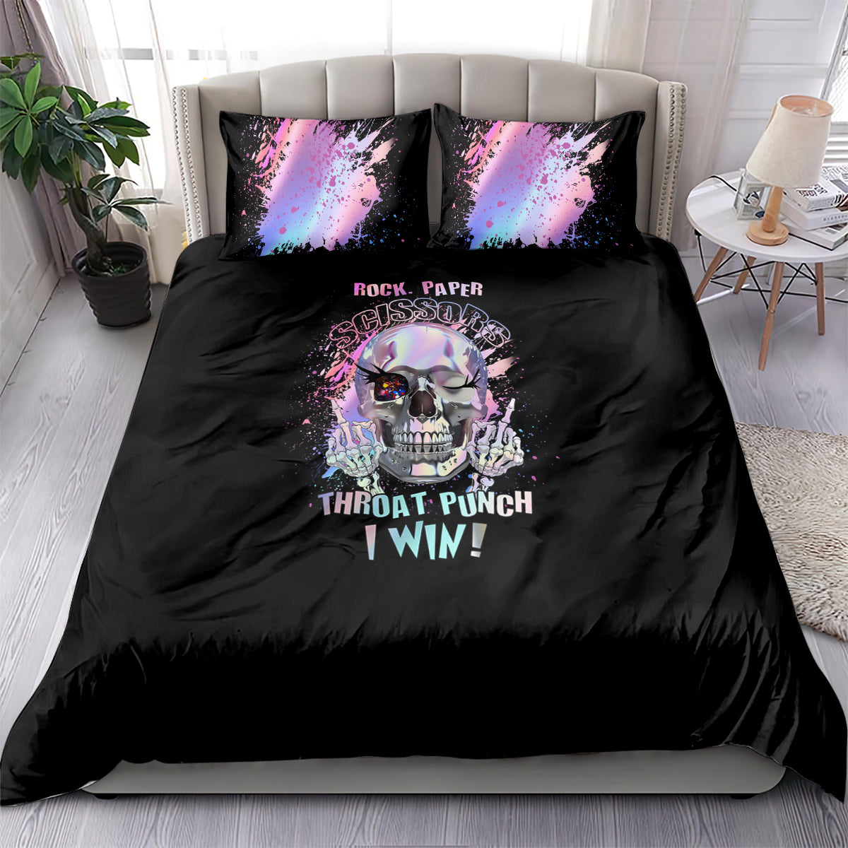 rock-paper-throat-punch-i-win-bedding-set