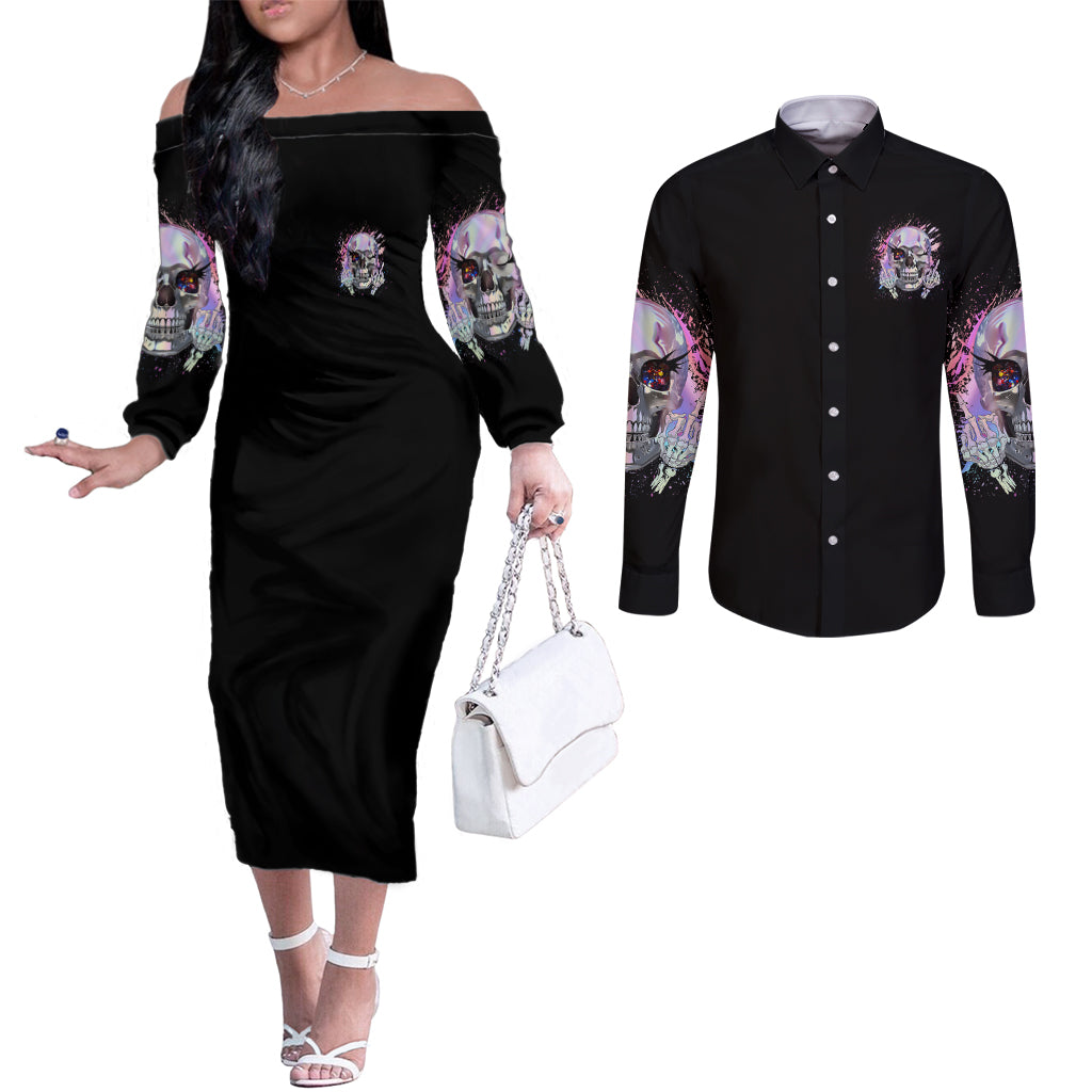rock-paper-throat-punch-i-win-couples-matching-off-the-shoulder-long-sleeve-dress-and-long-sleeve-button-shirt