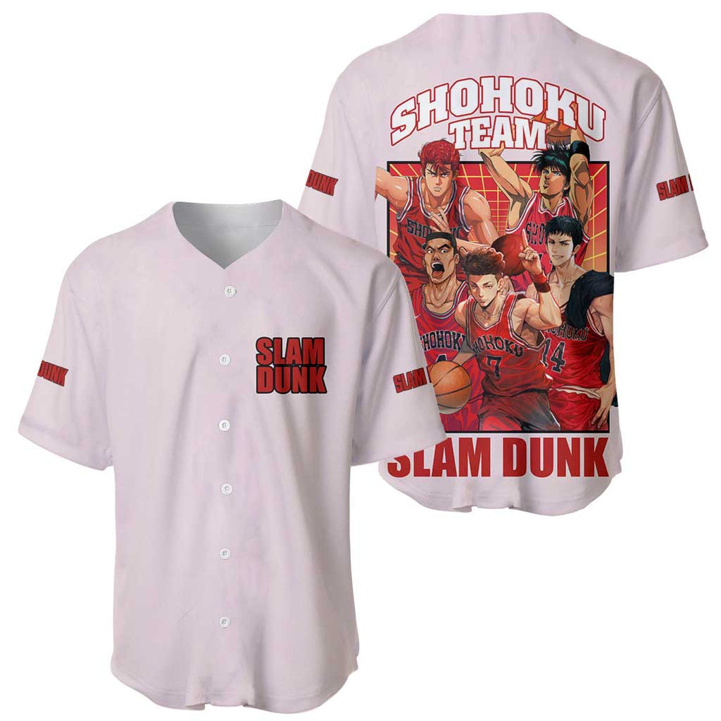 Shohoku Team Slam Dunk Baseball Jersey Anime Style