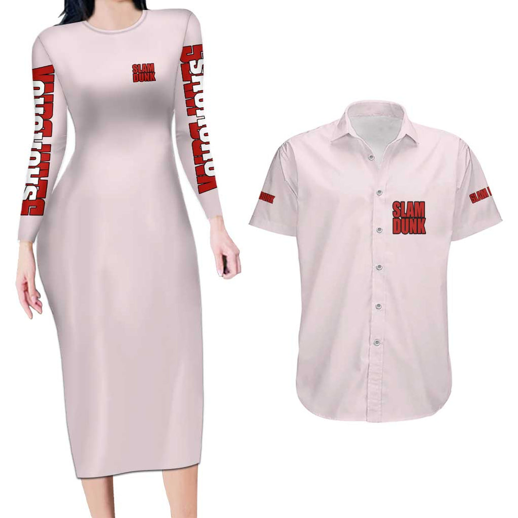 Shohoku Team Slam Dunk Couples Matching Long Sleeve Bodycon Dress and Hawaiian Shirt Anime Style