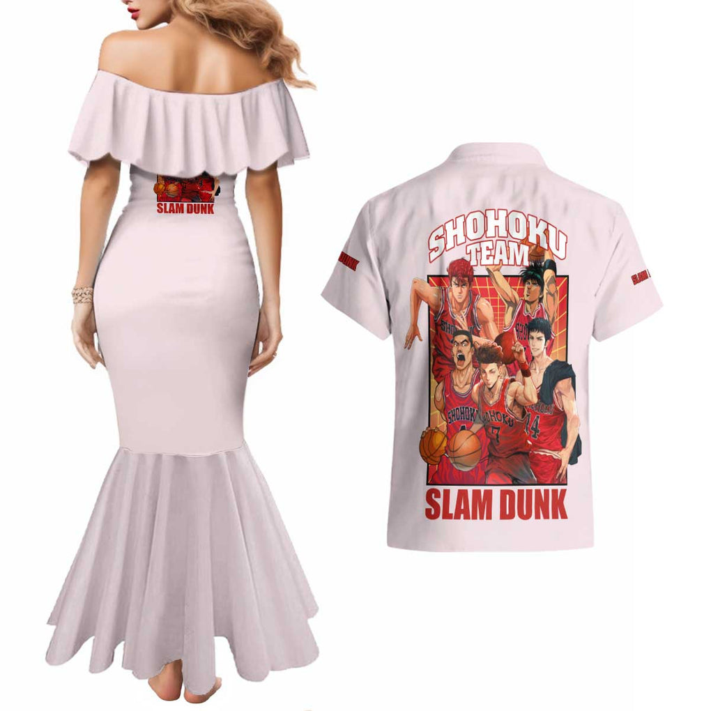 Shohoku Team Slam Dunk Couples Matching Mermaid Dress and Hawaiian Shirt Anime Style