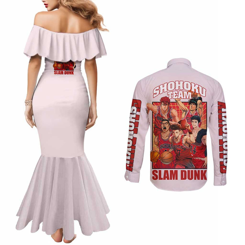 Shohoku Team Slam Dunk Couples Matching Mermaid Dress and Long Sleeve Button Shirt Anime Style