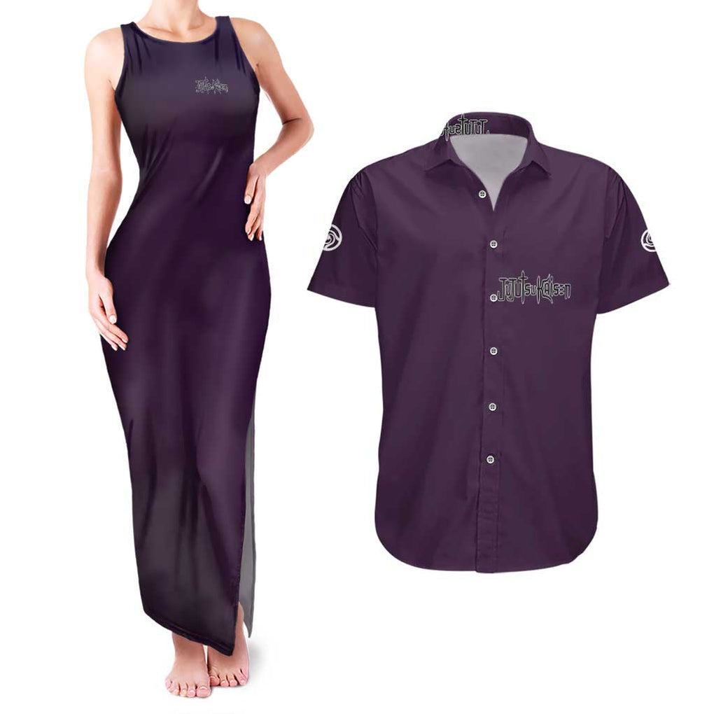 Choso - Jujutsu Kaisen Couples Matching Tank Maxi Dress and Hawaiian Shirt Anime Mid Manga Style