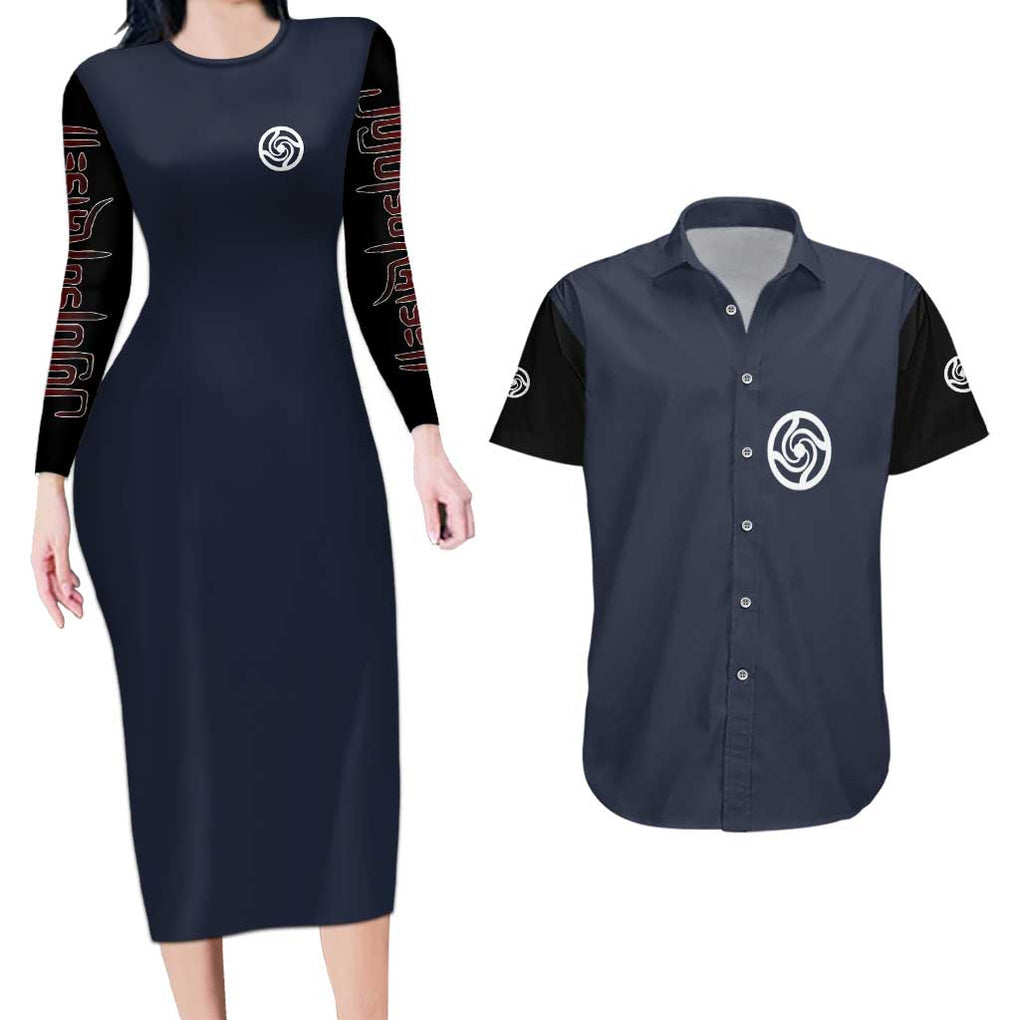 Aoi Todo - Jujutsu Kaisen Couples Matching Long Sleeve Bodycon Dress and Hawaiian Shirt Anime Style