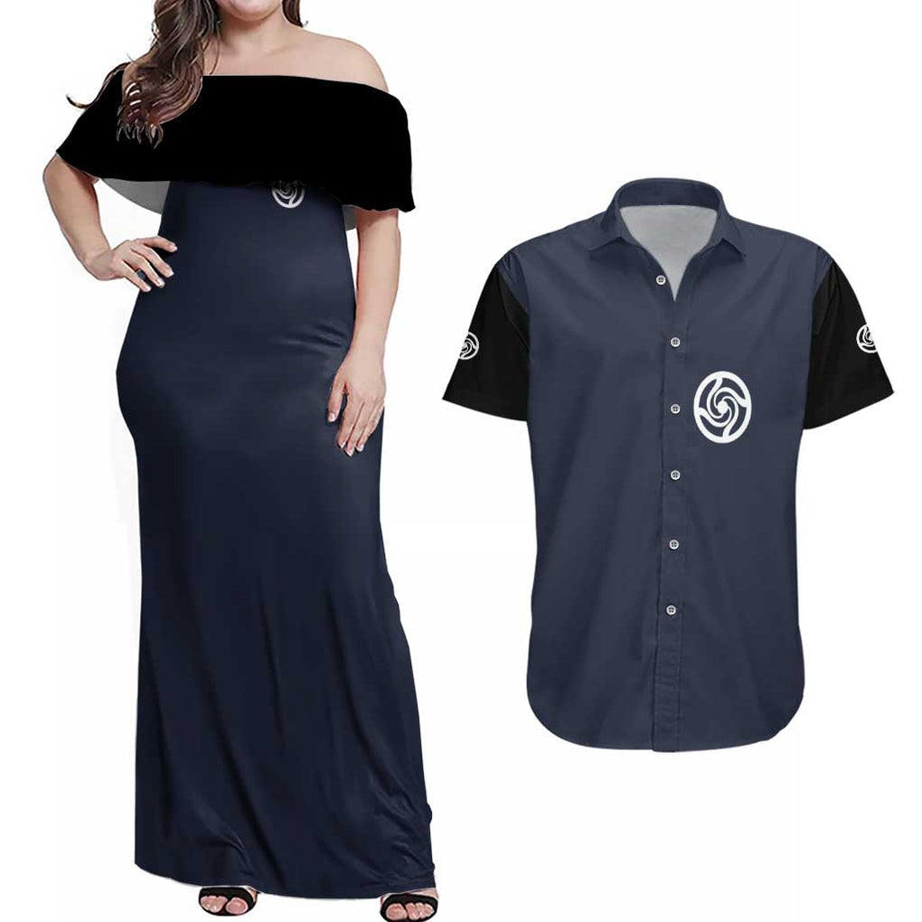 Aoi Todo - Jujutsu Kaisen Couples Matching Off Shoulder Maxi Dress and Hawaiian Shirt Anime Style