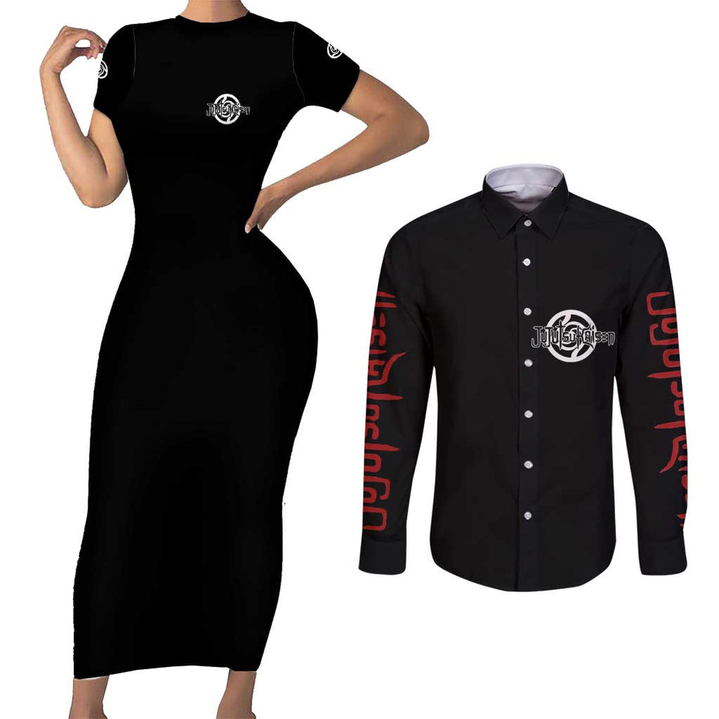 Yuta Okkotsu - Jujutsu Kaisen Couples Matching Short Sleeve Bodycon Dress and Long Sleeve Button Shirt Japan Anime Style
