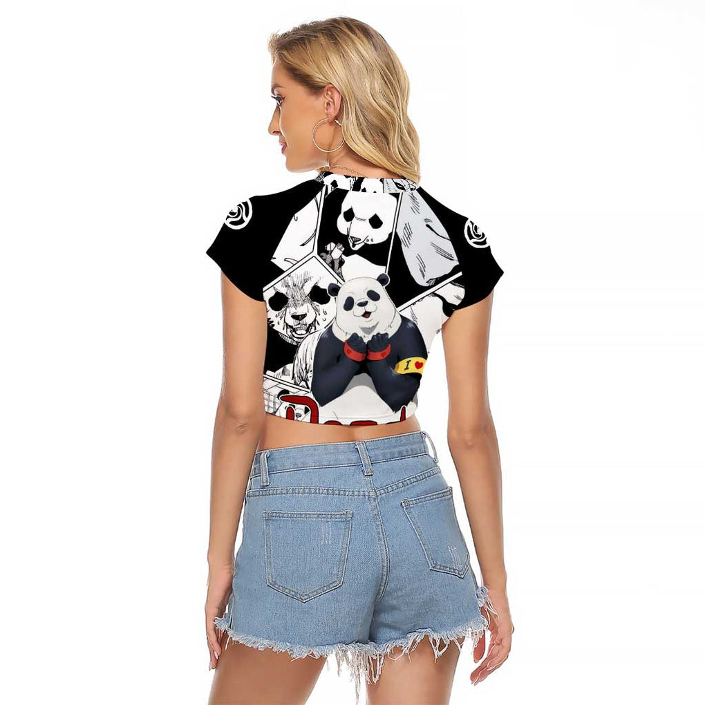 Panda Jujutsu Kaisen Raglan Cropped T Shirt Japan Anime Style