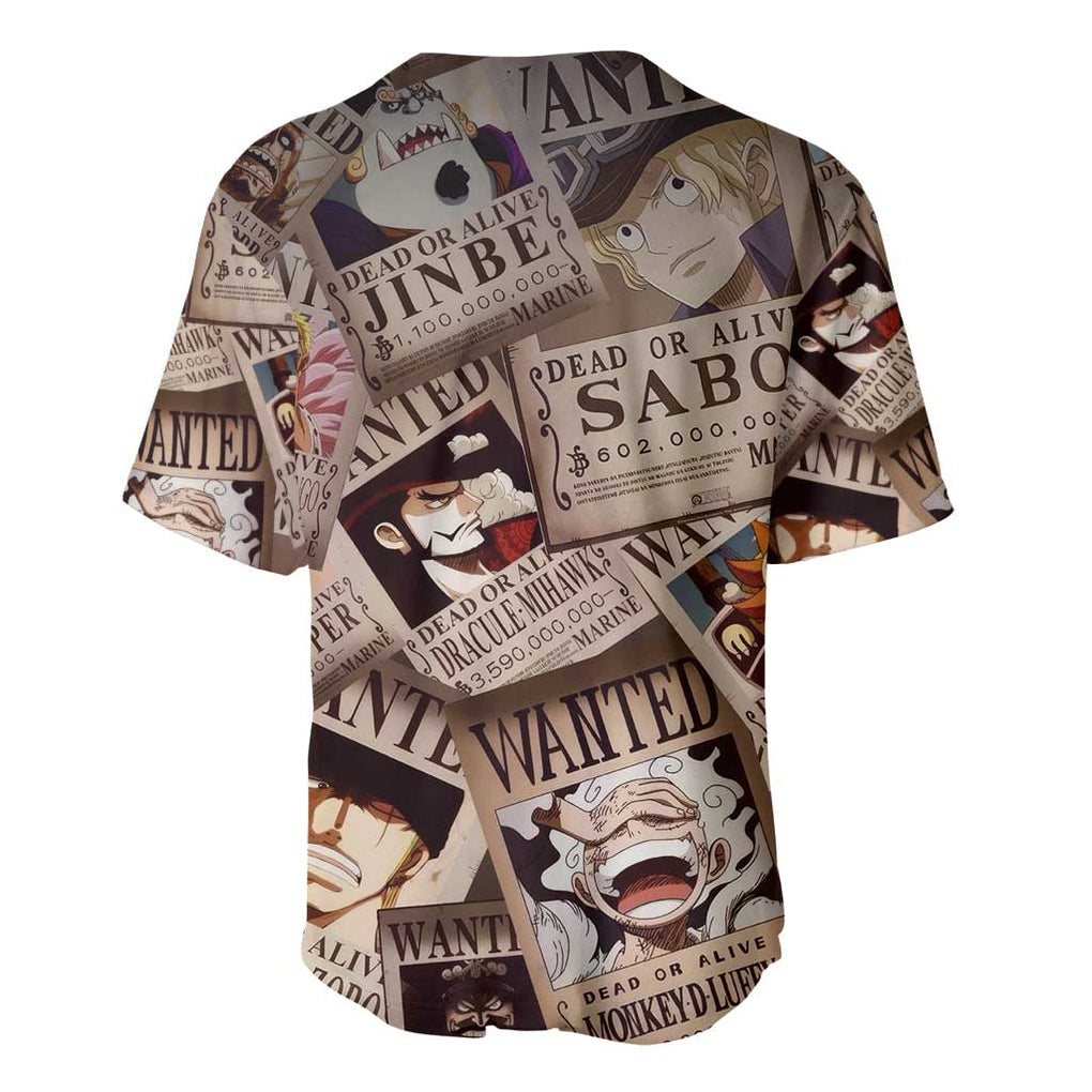 One Piece Wanted - One Piece Baseball Jersey Anime Style