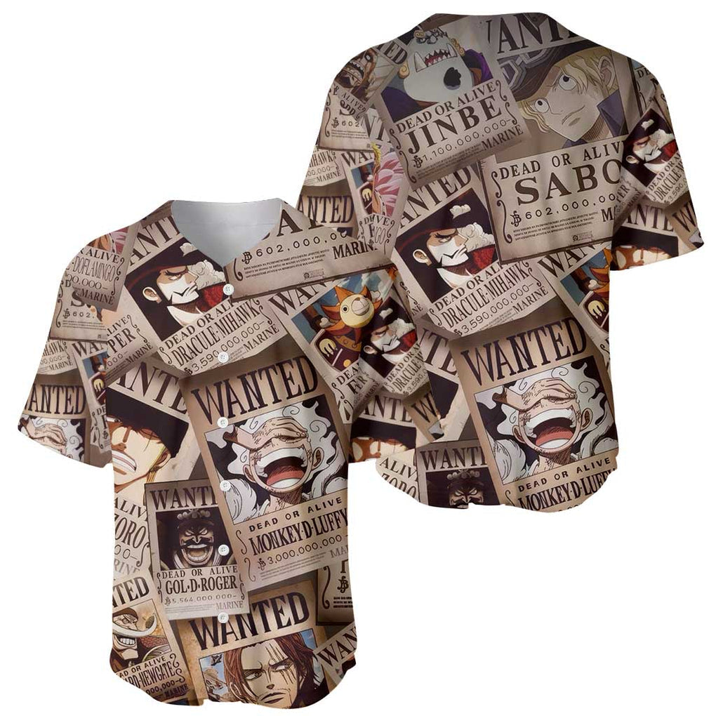 One Piece Wanted - One Piece Baseball Jersey Anime Style