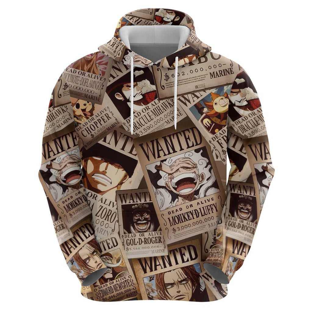 One Piece Wanted - One Piece Hoodie Anime Style