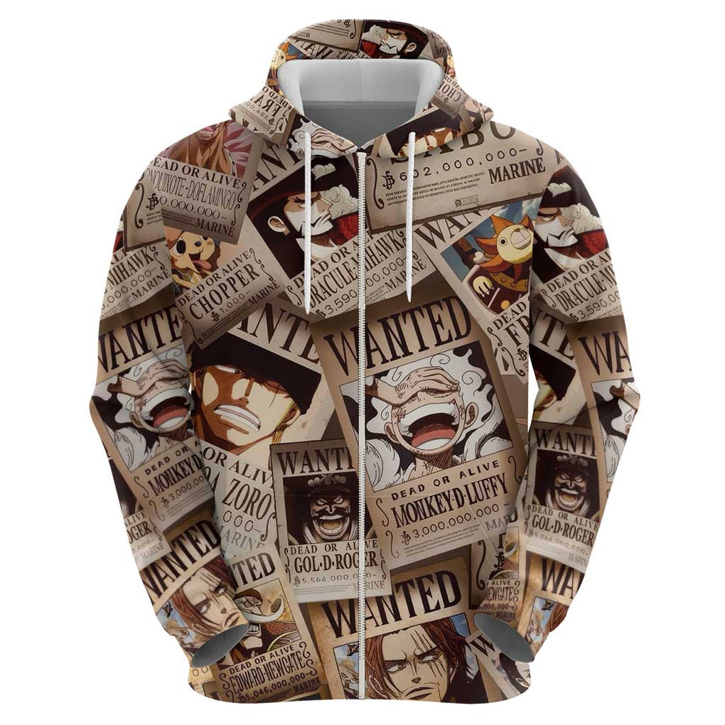 One Piece Wanted - One Piece Hoodie Anime Style