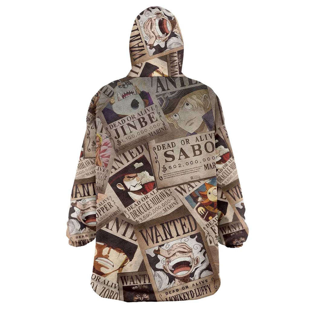 One Piece Wanted - One Piece Wearable Blanket Hoodie Anime Style