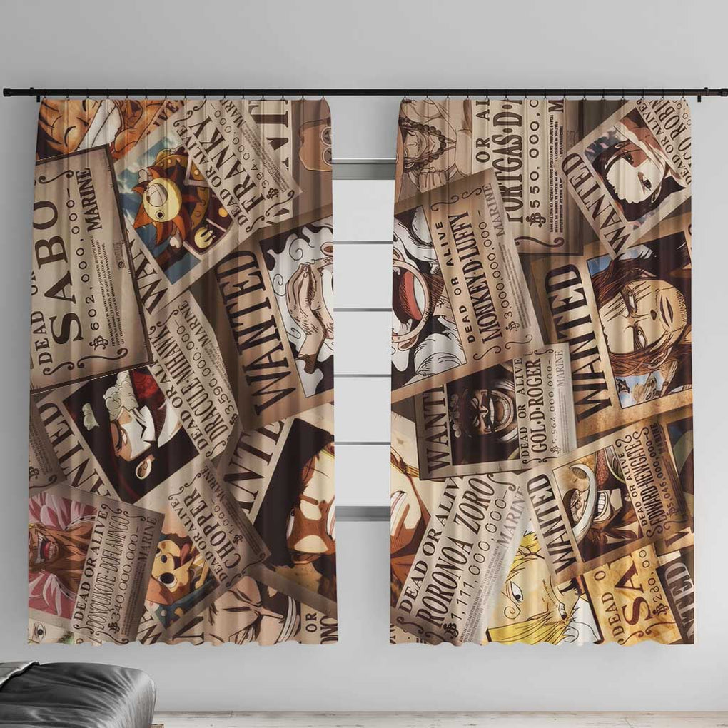 One Piece Wanted - One Piece Window Curtain Anime Style