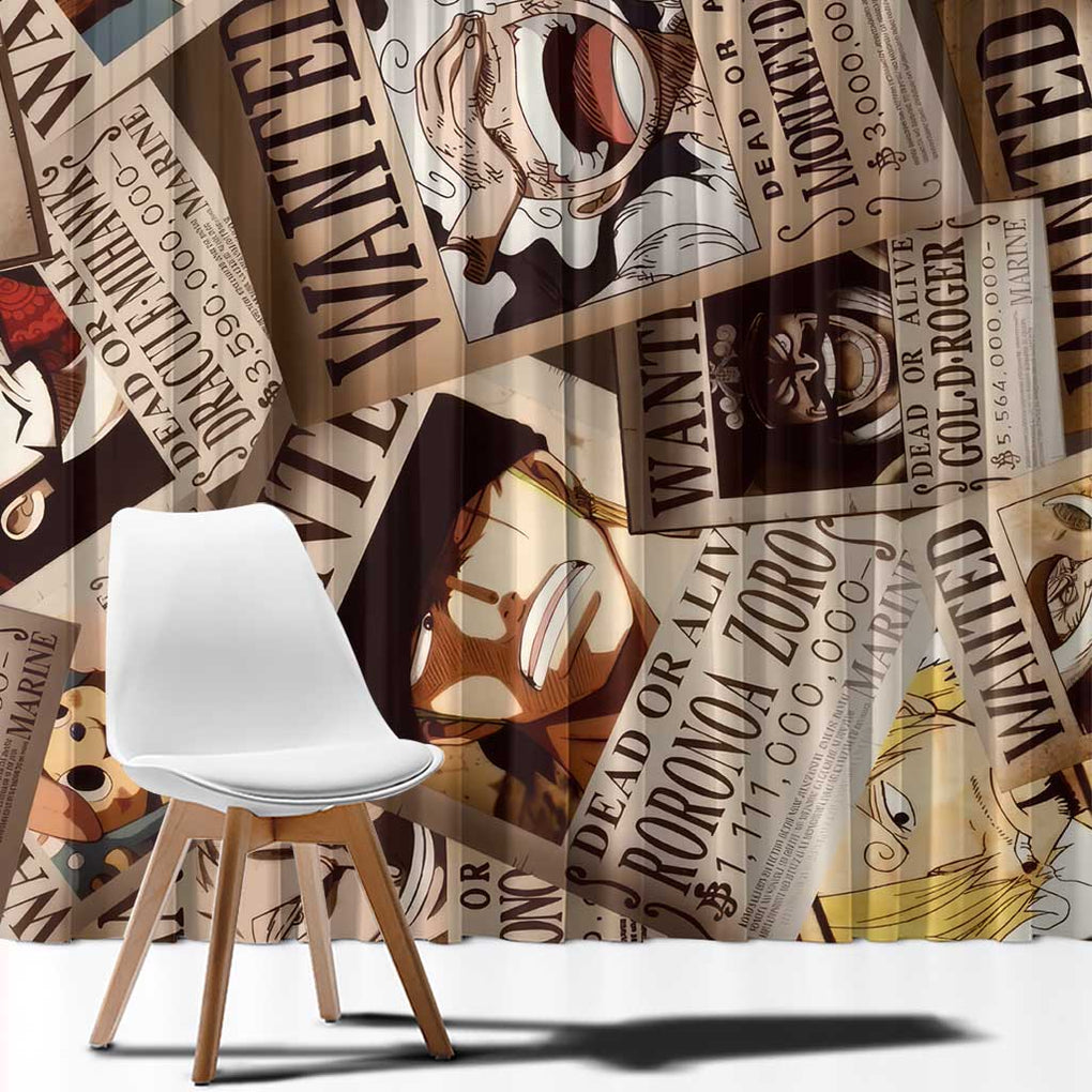 One Piece Wanted - One Piece Window Curtain Anime Style