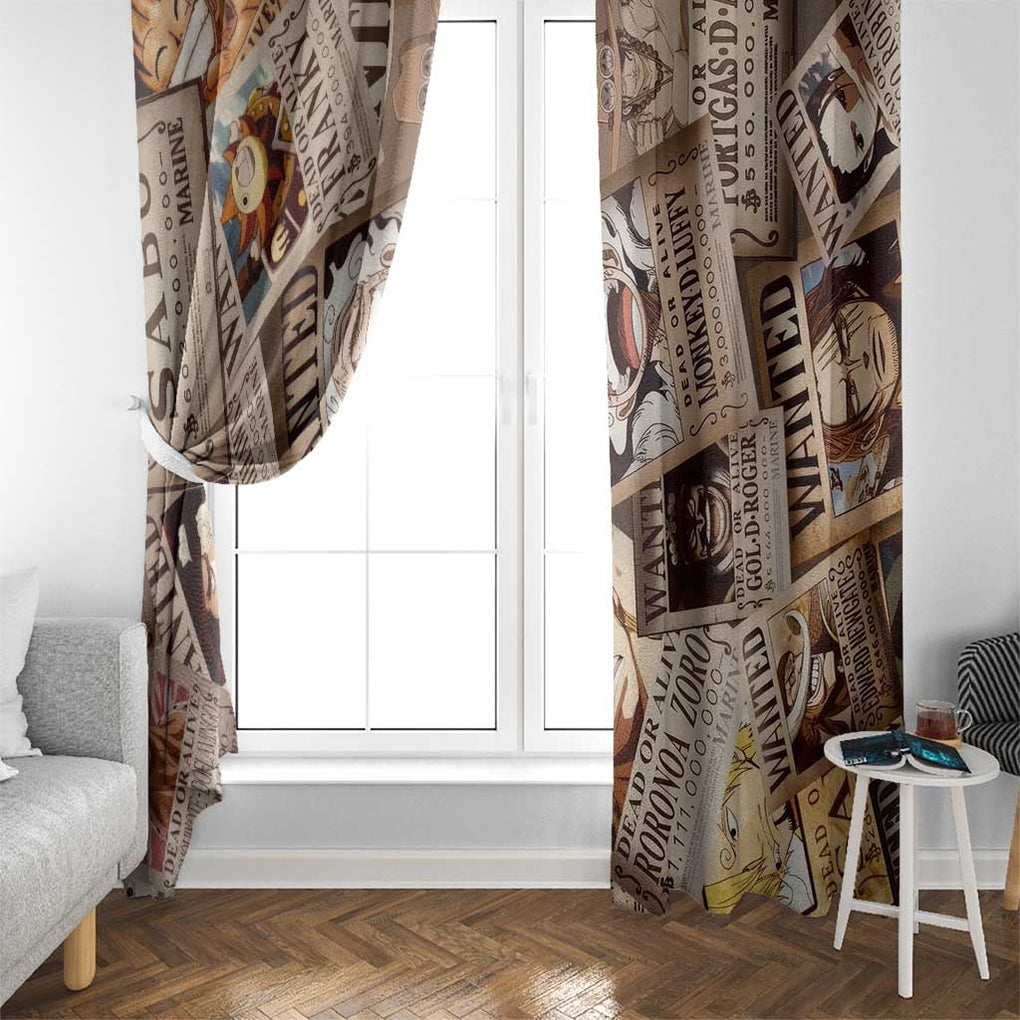 One Piece Wanted - One Piece Window Curtain Anime Style