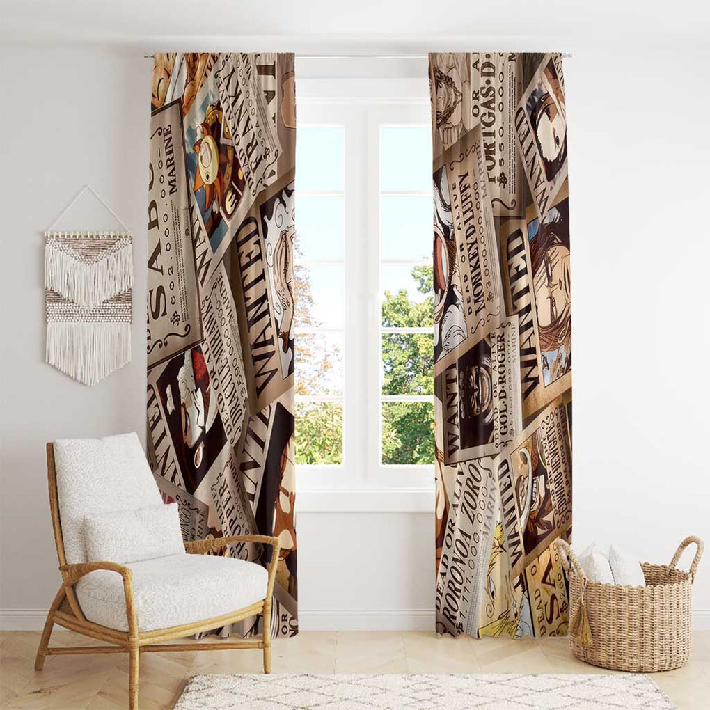 One Piece Wanted - One Piece Window Curtain Anime Style
