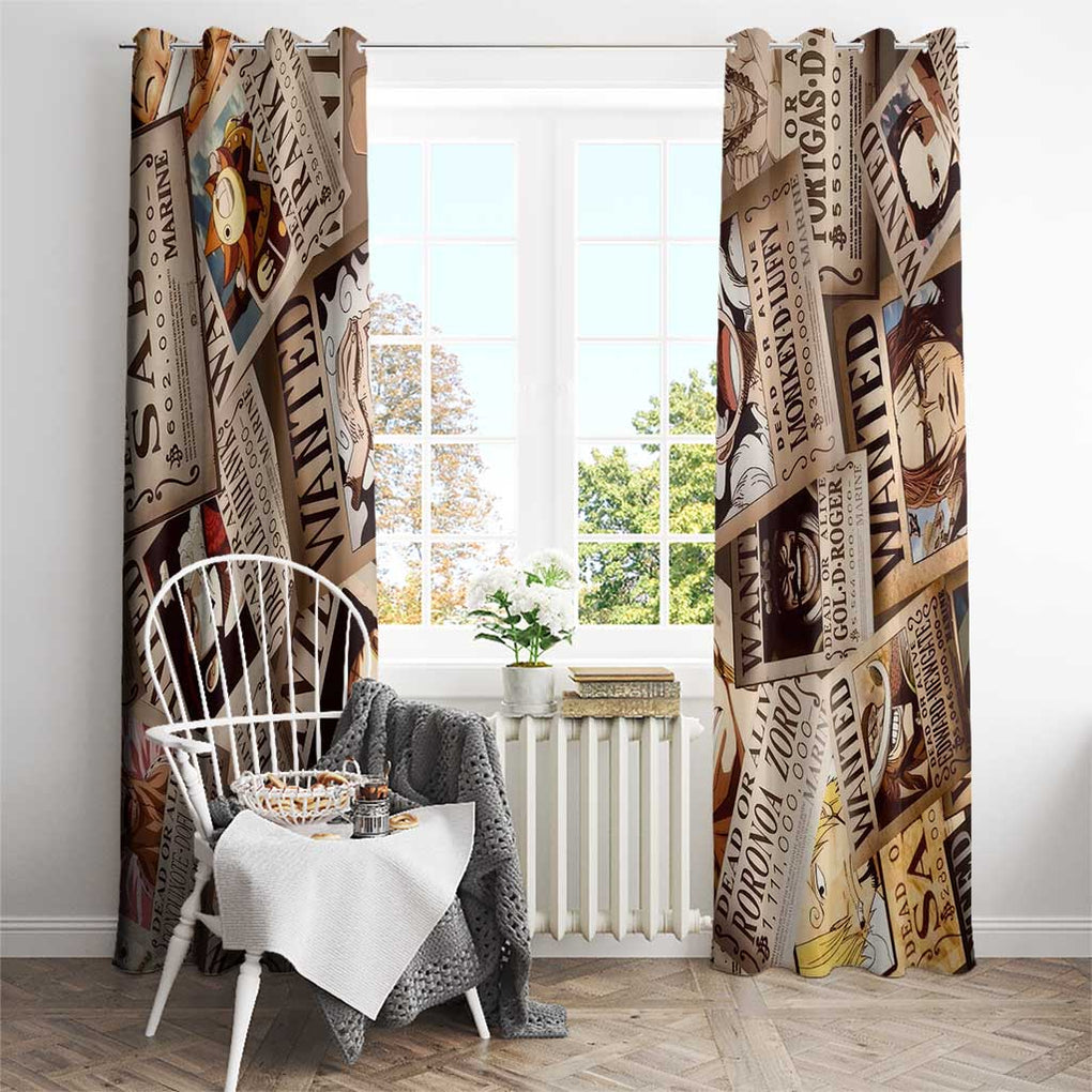 One Piece Wanted - One Piece Window Curtain Anime Style