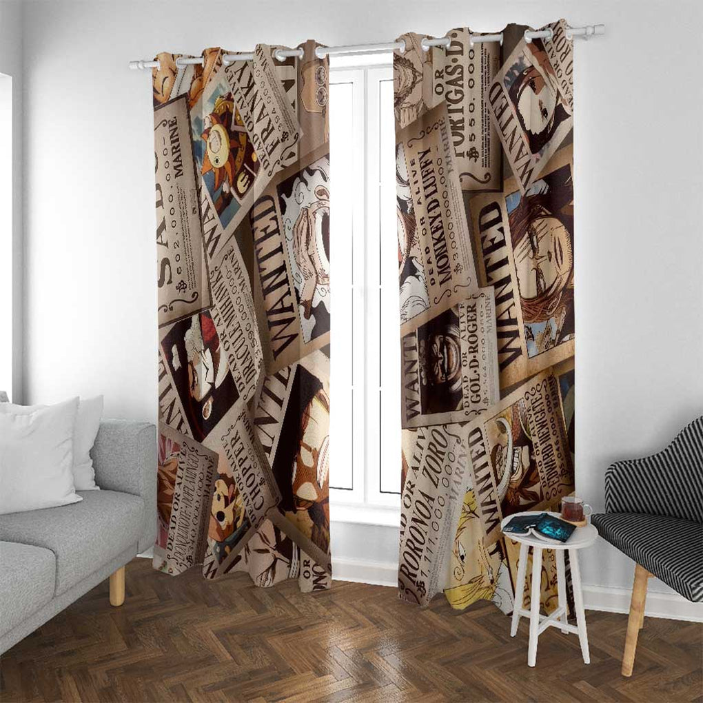 One Piece Wanted - One Piece Window Curtain Anime Style
