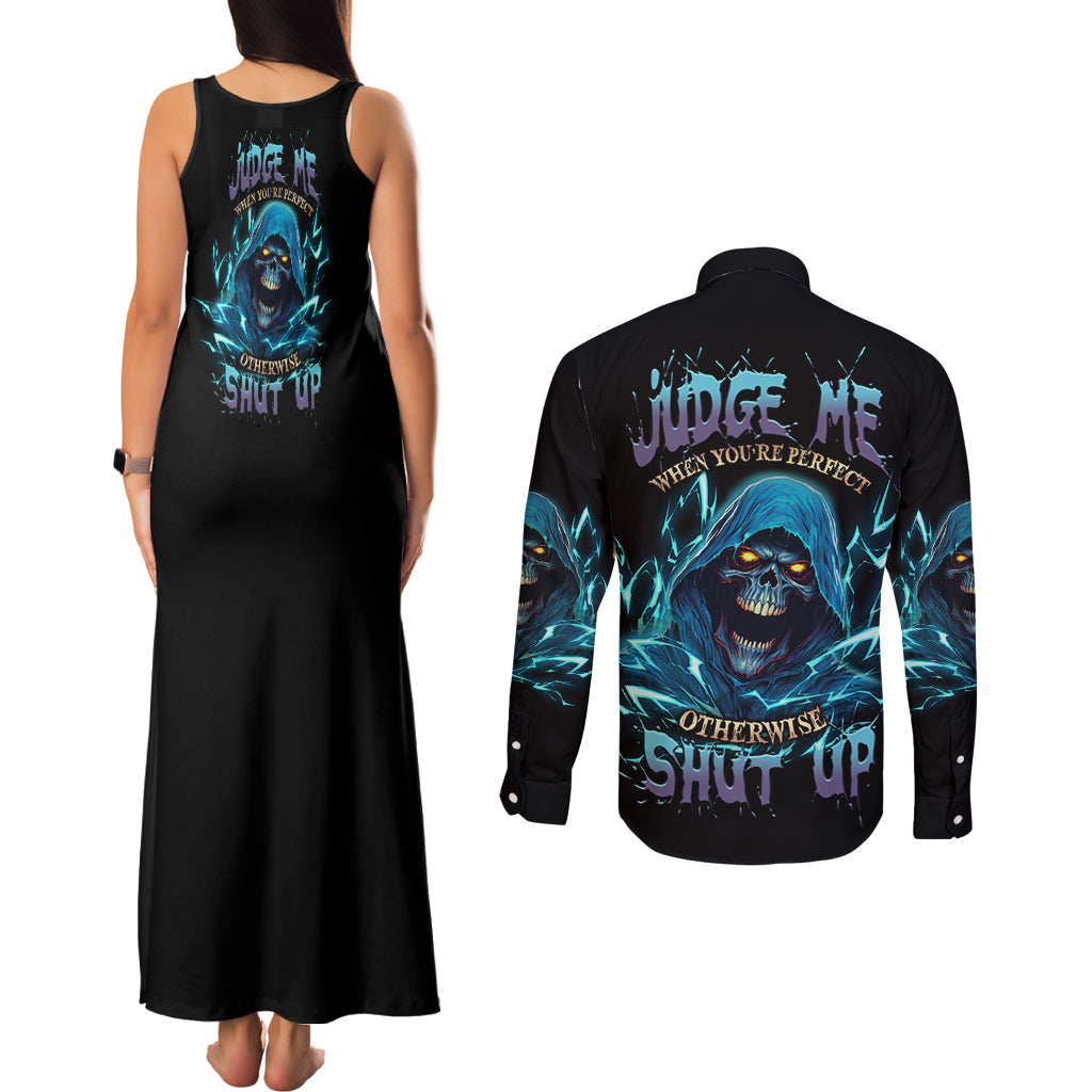 judge-me-when-mad-reaper-skull-couples-matching-tank-maxi-dress-and-long-sleeve-button-shirt