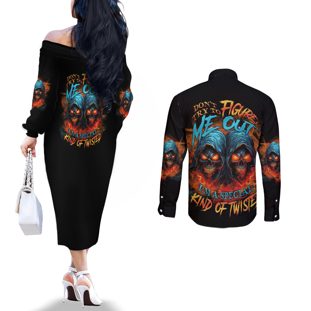 dont-try-to-figure-me-out-skull-reaper-couples-matching-off-the-shoulder-long-sleeve-dress-and-long-sleeve-button-shirt