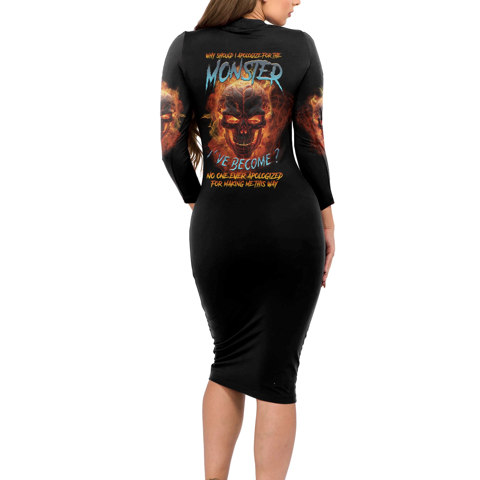 why-should-i-apologize-for-the-monster-long-sleeve-bodycon-dress