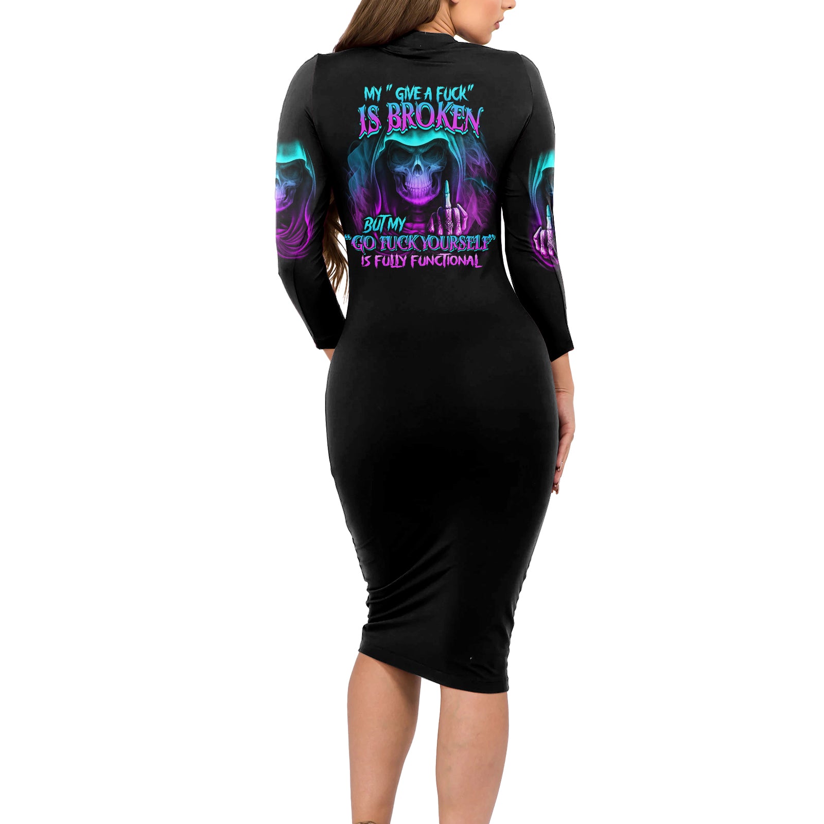 my-give-a-f-reaper-purple-long-sleeve-bodycon-dress