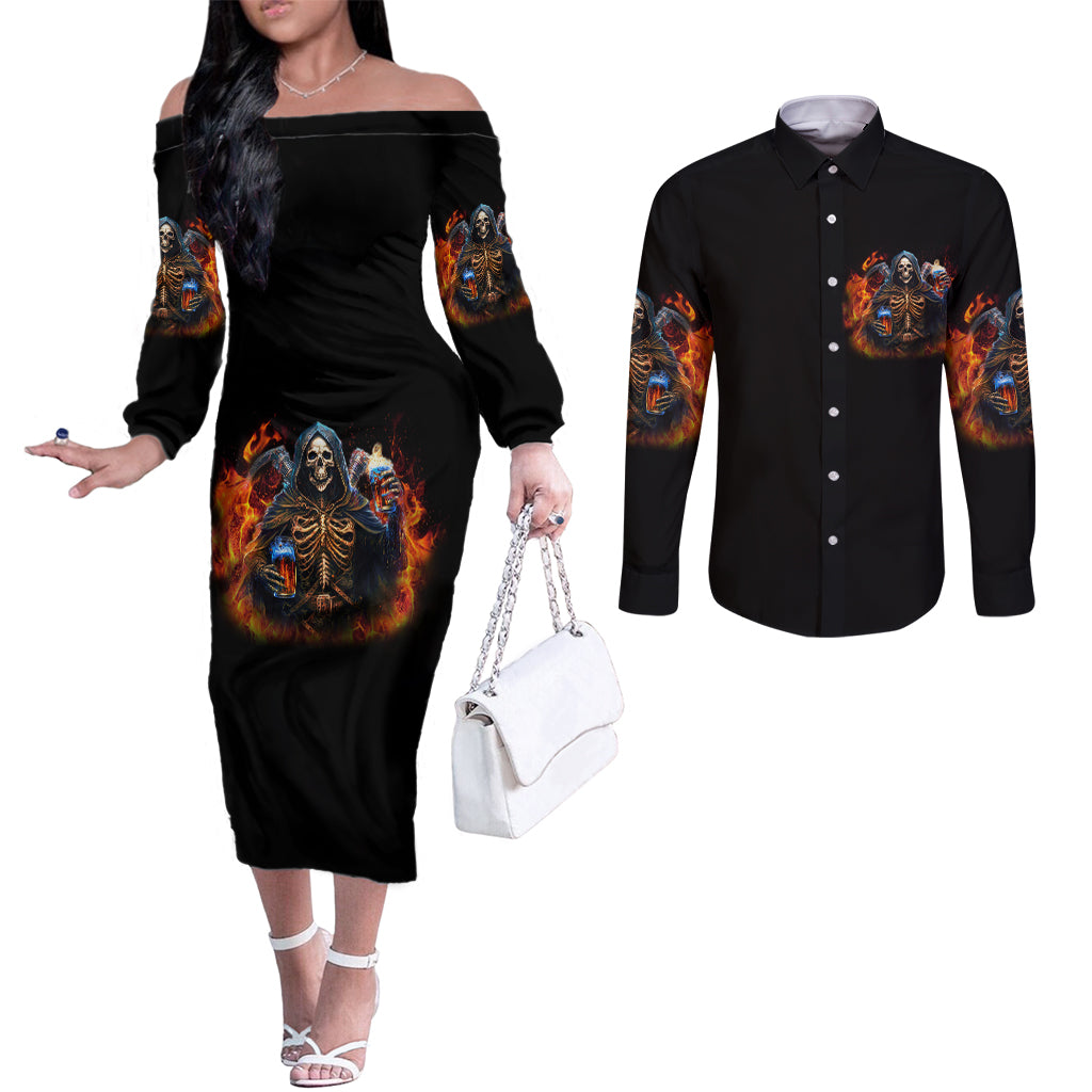 drink-with-you-again-reaper-couples-matching-off-the-shoulder-long-sleeve-dress-and-long-sleeve-button-shirt