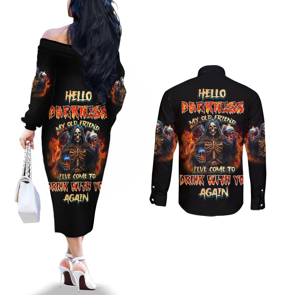 drink-with-you-again-reaper-couples-matching-off-the-shoulder-long-sleeve-dress-and-long-sleeve-button-shirt