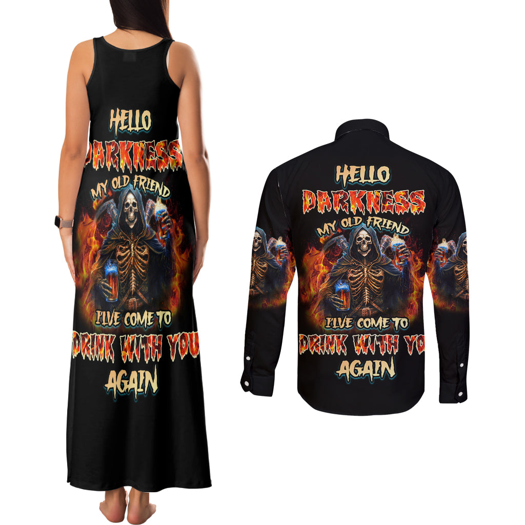drink-with-you-again-reaper-couples-matching-tank-maxi-dress-and-long-sleeve-button-shirt