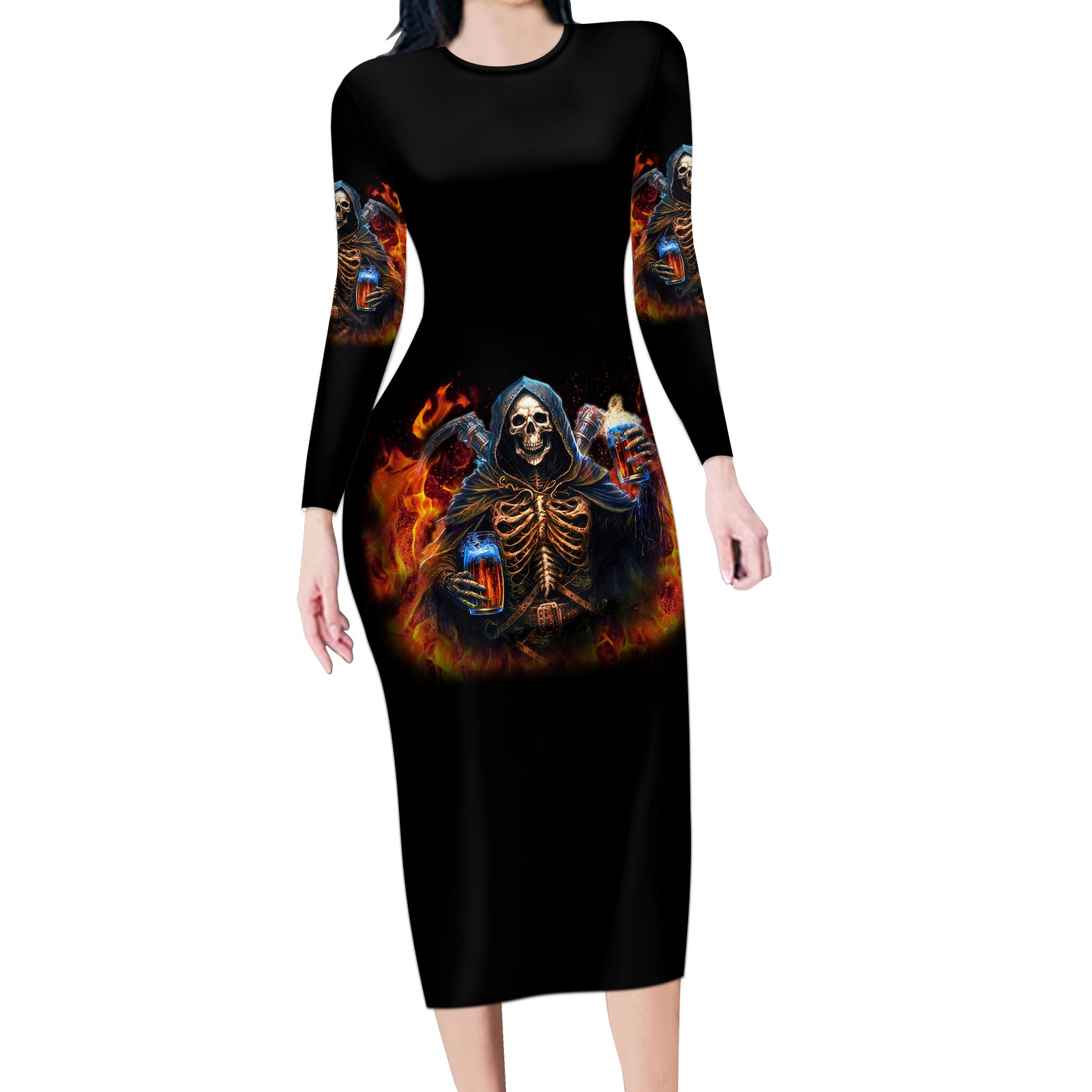 drink-with-you-again-reaper-long-sleeve-bodycon-dress