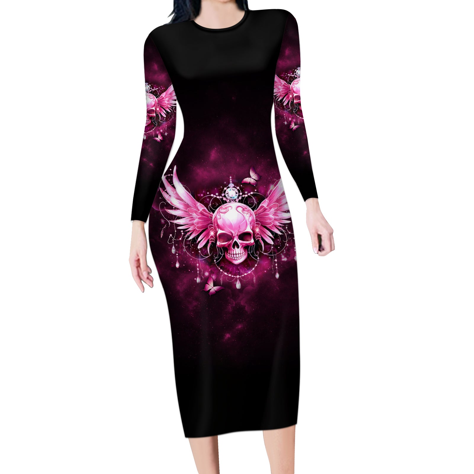 karma-fairy-skull-in-my-next-life-long-sleeve-bodycon-dress