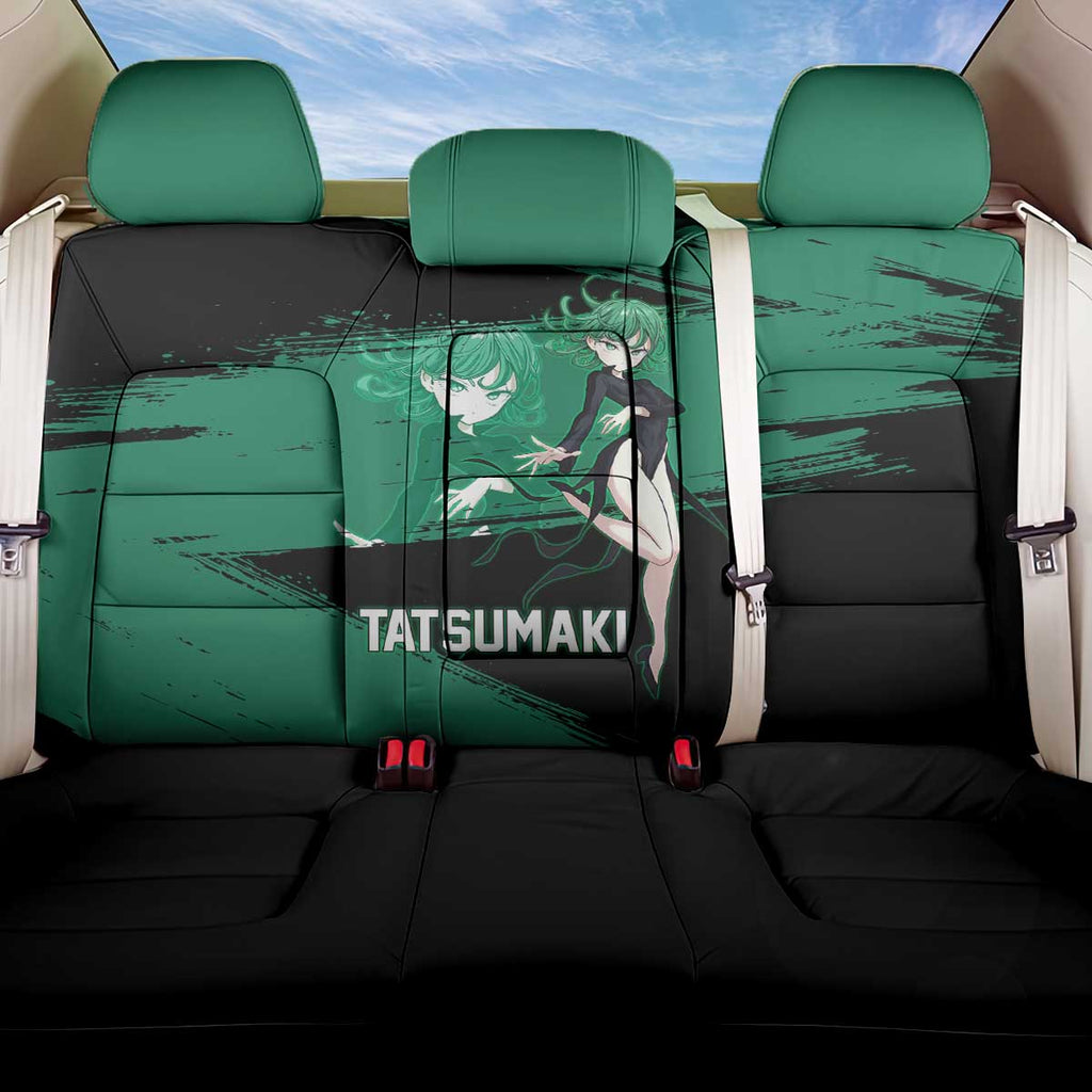 Tatsumaki One Punch Man Anime Green and Black Theme Back Car Seat Cover with Psychic Power Effects and Bold - The Mazicc