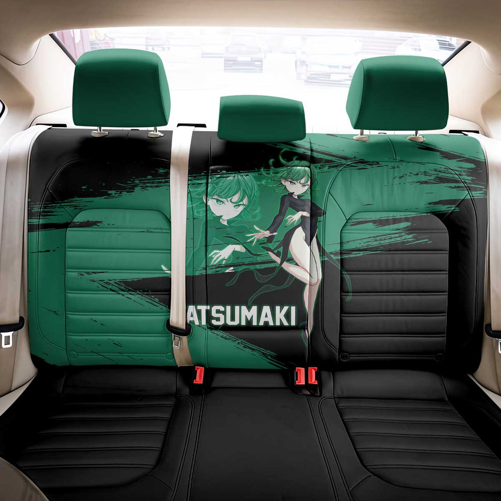 Tatsumaki One Punch Man Anime Green and Black Theme Back Car Seat Cover with Psychic Power Effects and Bold - The Mazicc