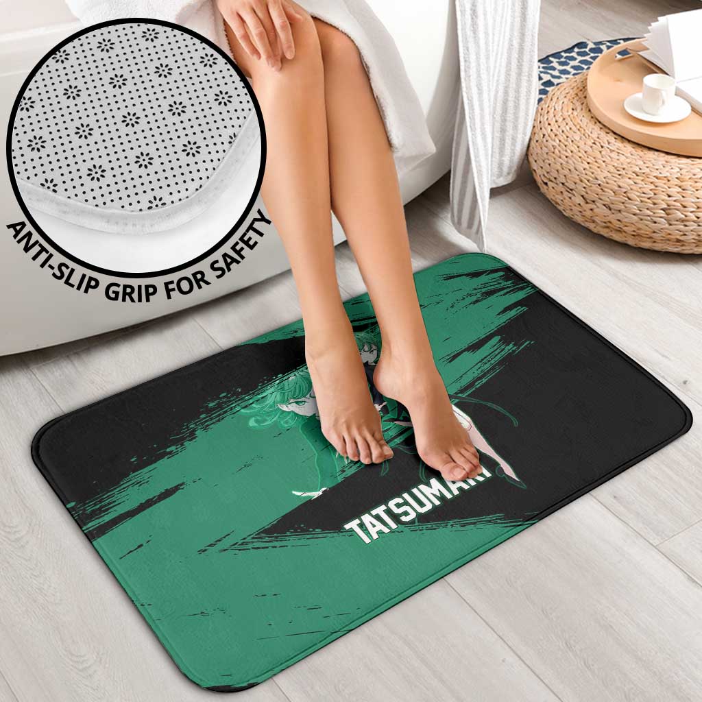 Tatsumaki One Punch Man Anime Green and Black Theme Bathroom Set with Psychic Power Effects and Bold - The Mazicc