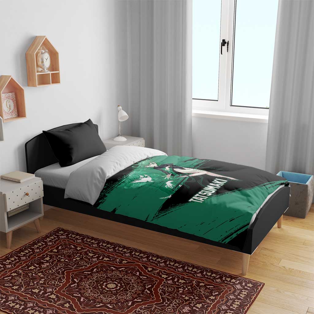 Tatsumaki One Punch Man Anime Green and Black Theme Bedding Set with Psychic Power Effects and Bold - The Mazicc