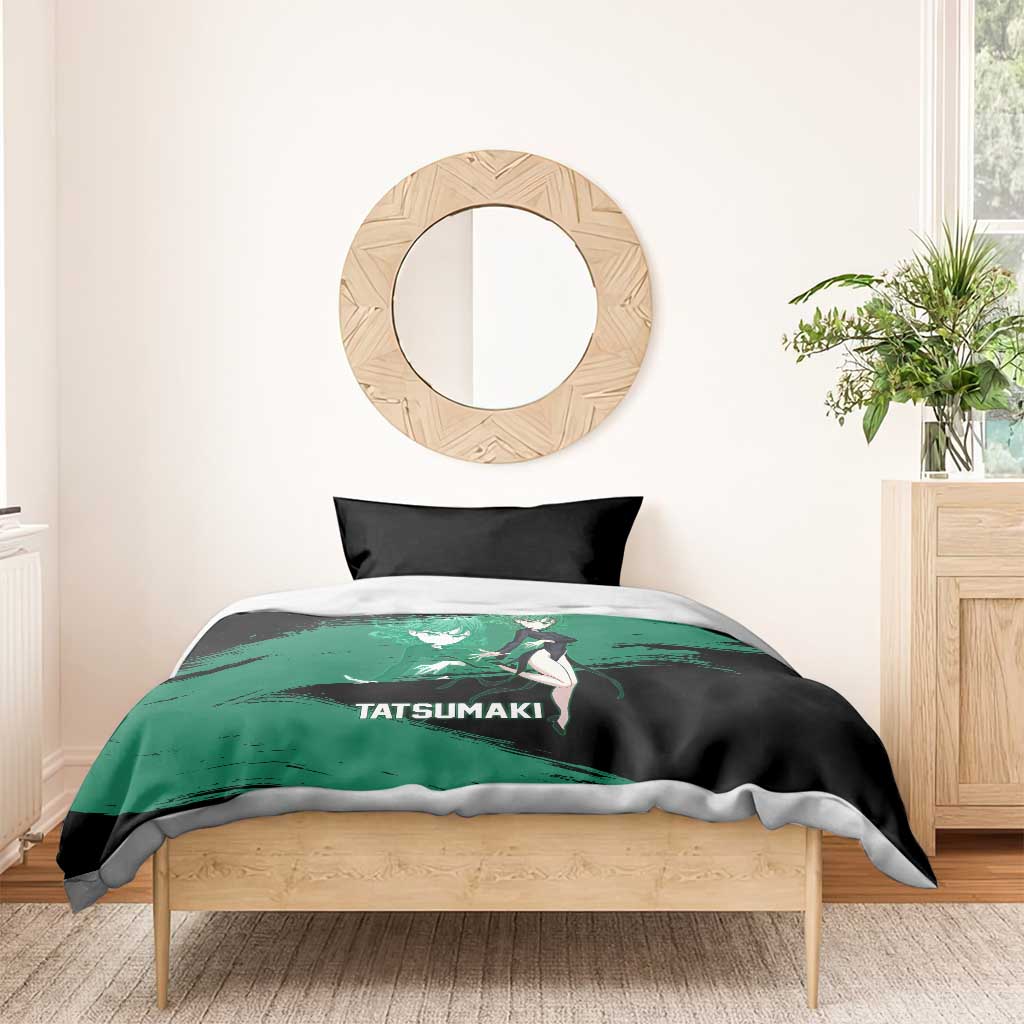 Tatsumaki One Punch Man Anime Green and Black Theme Bedding Set with Psychic Power Effects and Bold - The Mazicc