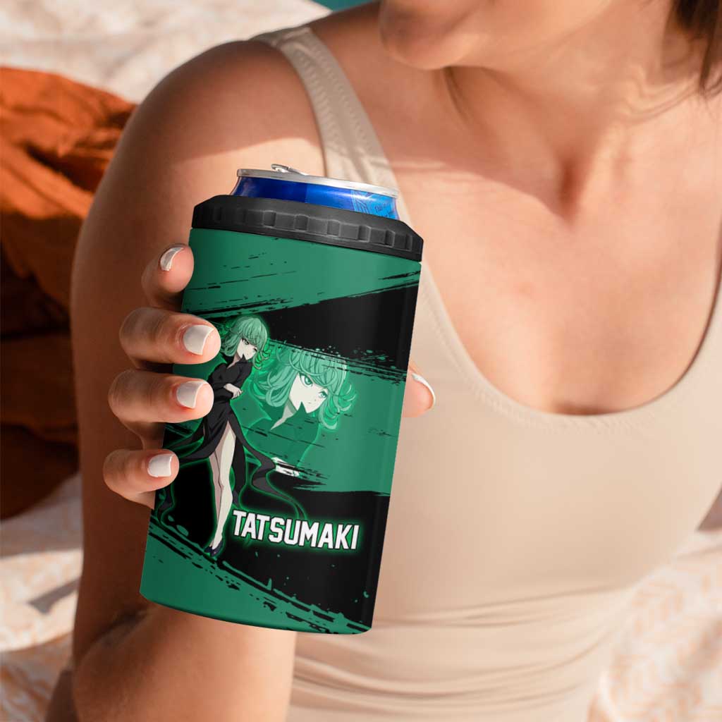 Tatsumaki One Punch Man Anime Green and Black Theme 4 in 1 Can Cooler Tumbler with Psychic Power Effects and Bold - The Mazicc