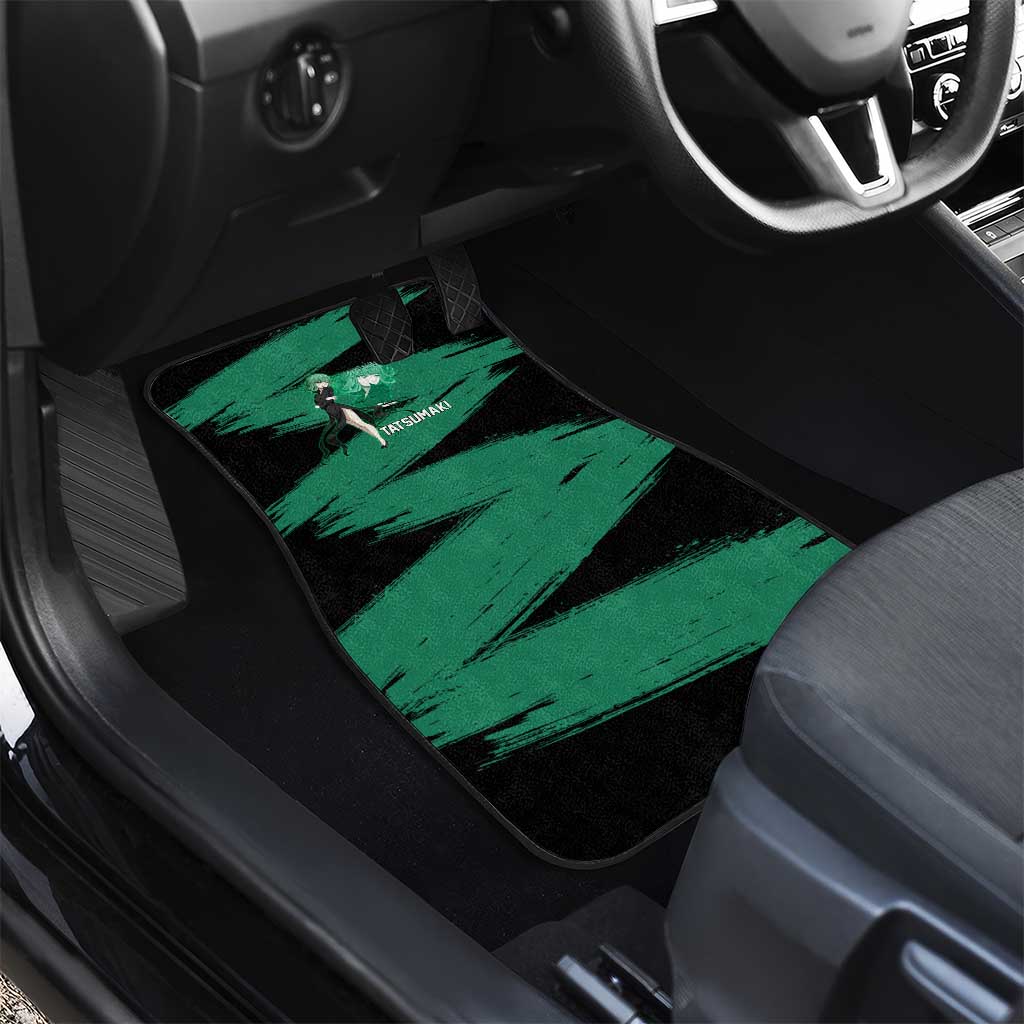 Tatsumaki One Punch Man Anime Green and Black Theme Car Mats with Psychic Power Effects and Bold - The Mazicc