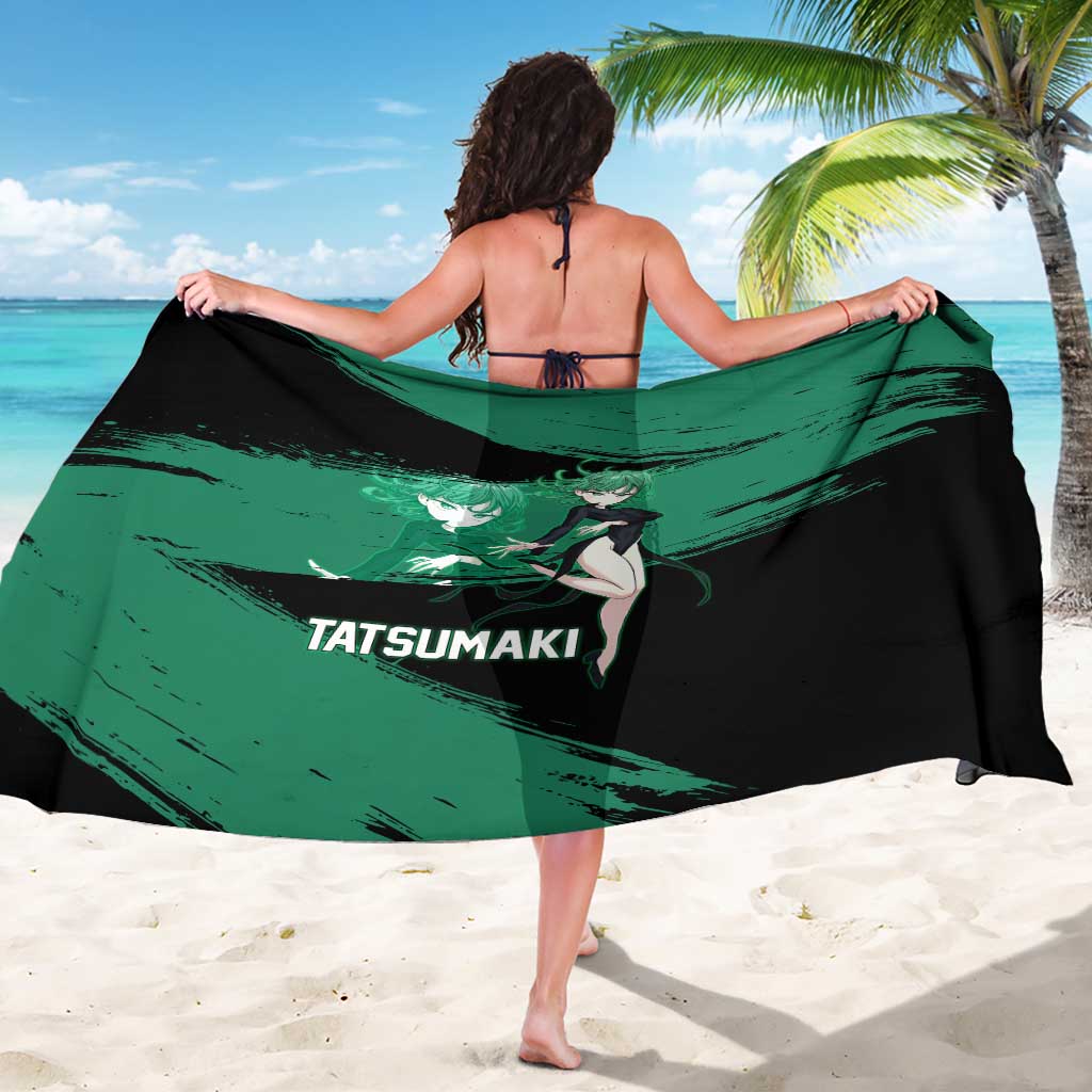 Tatsumaki One Punch Man Anime Green and Black Theme Sarong with Psychic Power Effects and Bold - The Mazicc