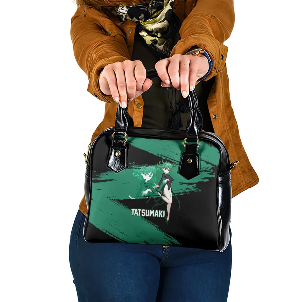 Tatsumaki One Punch Man Anime Green and Black Theme Shoulder Handbag with Psychic Power Effects and Bold - The Mazicc