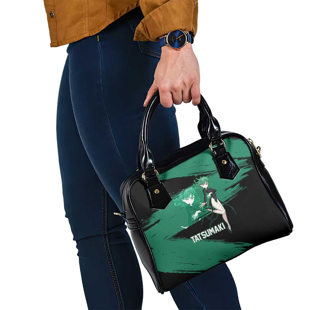 Tatsumaki One Punch Man Anime Green and Black Theme Shoulder Handbag with Psychic Power Effects and Bold - The Mazicc