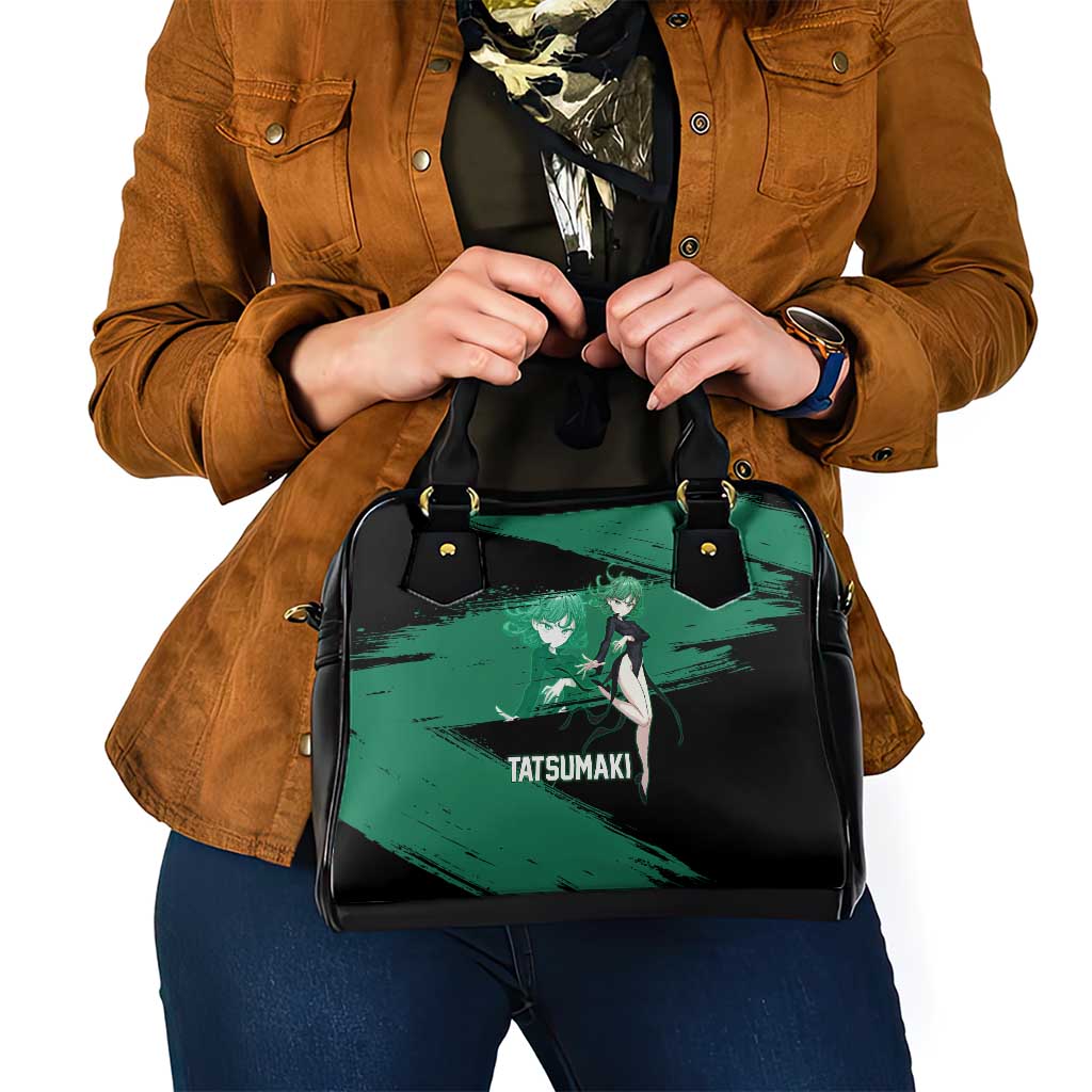 Tatsumaki One Punch Man Anime Green and Black Theme Shoulder Handbag with Psychic Power Effects and Bold - The Mazicc