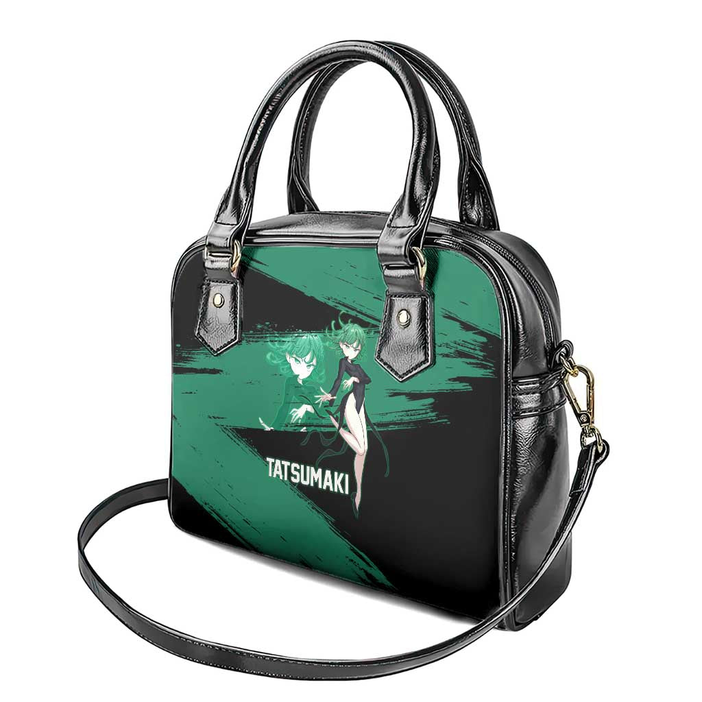 Tatsumaki One Punch Man Anime Green and Black Theme Shoulder Handbag with Psychic Power Effects and Bold - The Mazicc