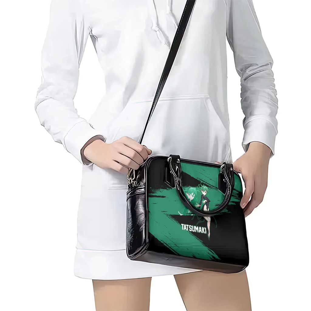 Tatsumaki One Punch Man Anime Green and Black Theme Shoulder Handbag with Psychic Power Effects and Bold - The Mazicc