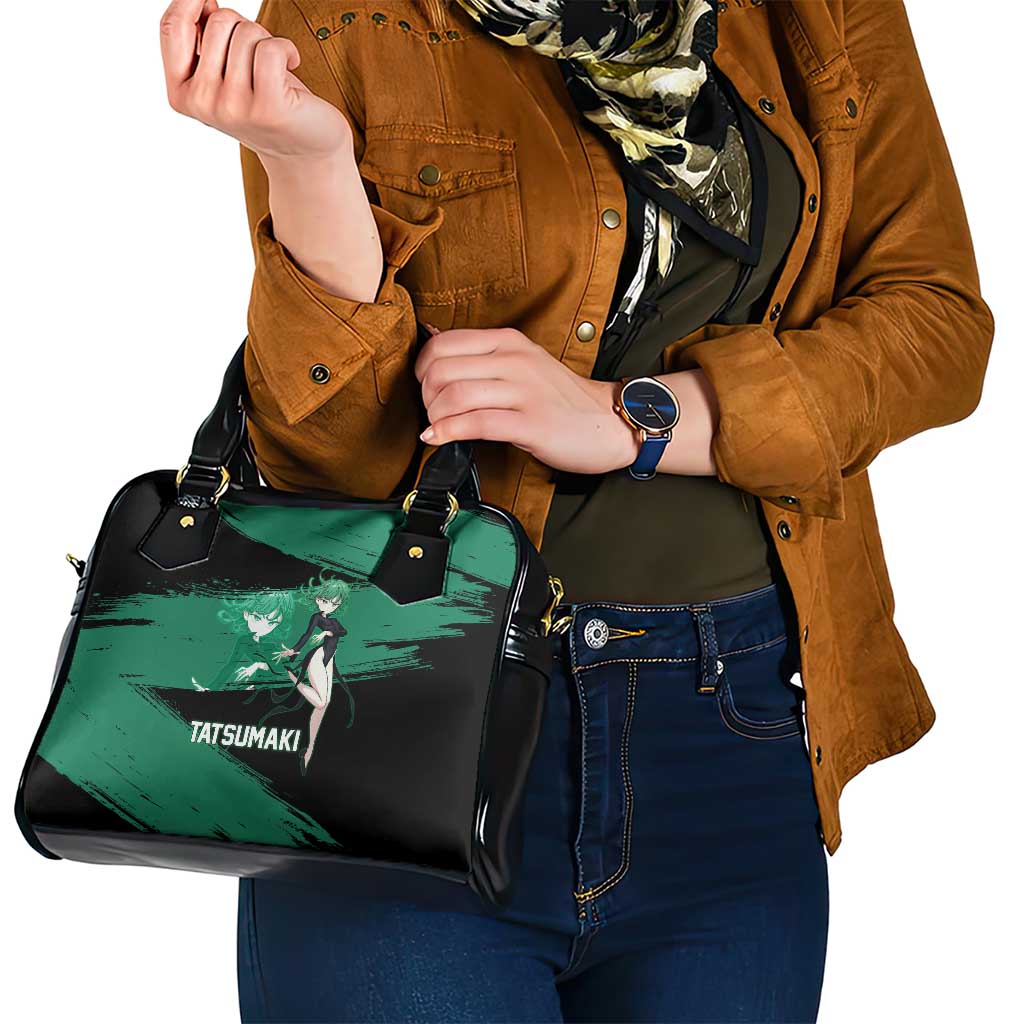 Tatsumaki One Punch Man Anime Green and Black Theme Shoulder Handbag with Psychic Power Effects and Bold - The Mazicc