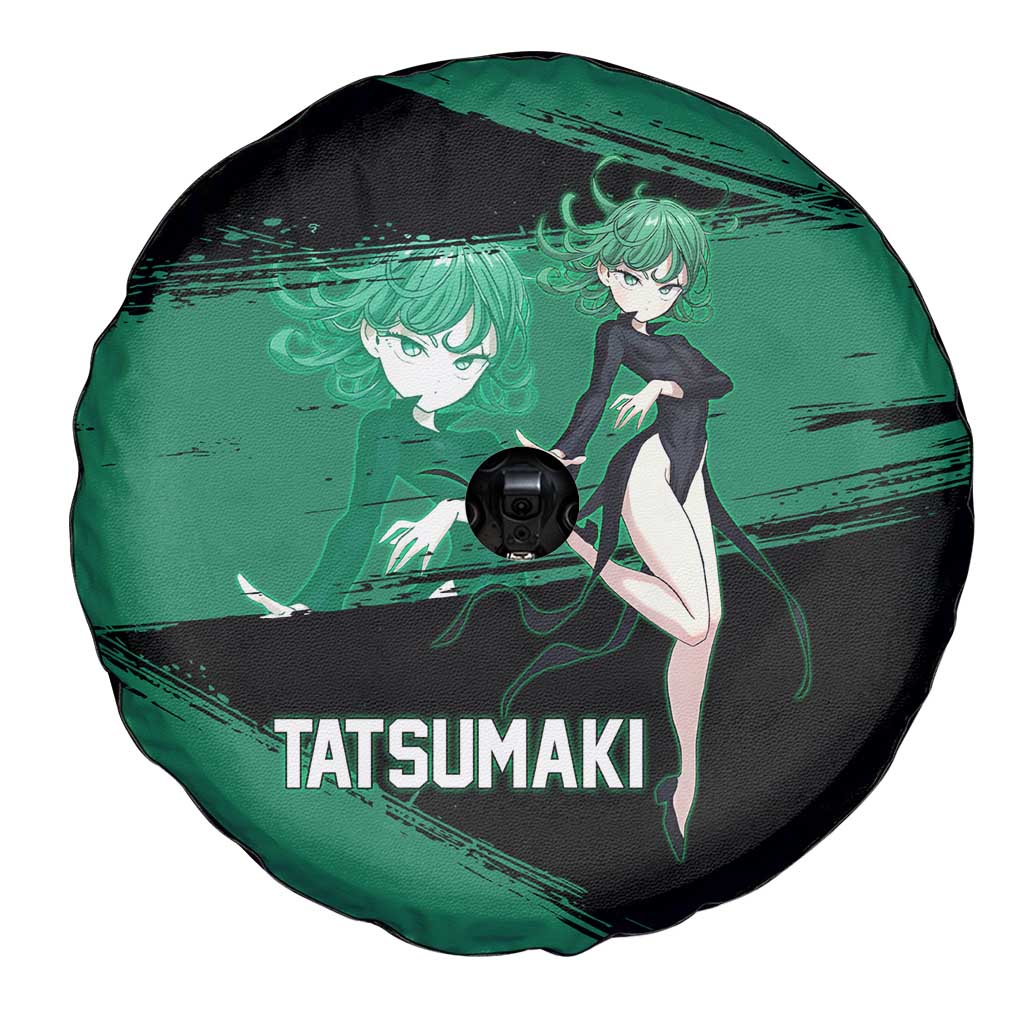 Tatsumaki One Punch Man Anime Green and Black Theme Spare Tire Cover with Psychic Power Effects and Bold - The Mazicc